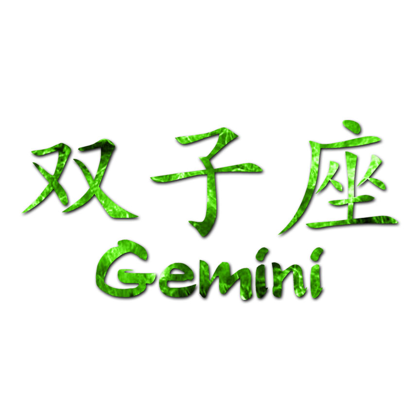 Gemini Chinese Symbols - Decal Sticker - Multiple Patterns & Size